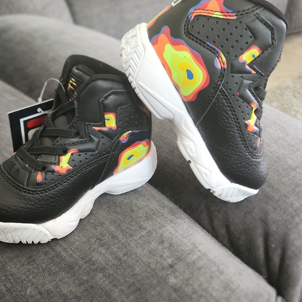 Fila Black and Red Chunky Sneakers